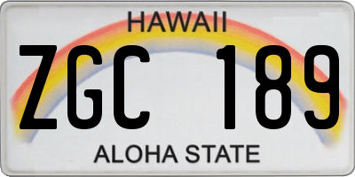 HI license plate ZGC189