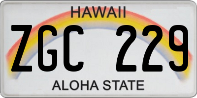 HI license plate ZGC229