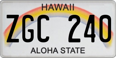 HI license plate ZGC240