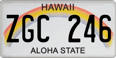 HI license plate ZGC246