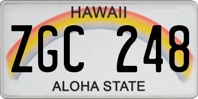 HI license plate ZGC248
