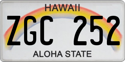 HI license plate ZGC252