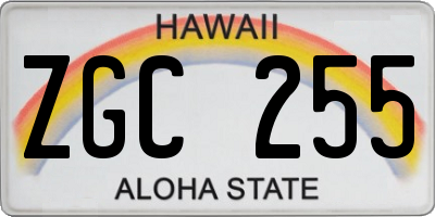 HI license plate ZGC255