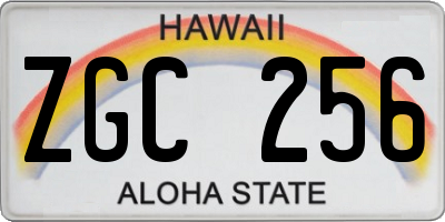 HI license plate ZGC256