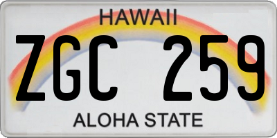 HI license plate ZGC259