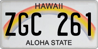 HI license plate ZGC261