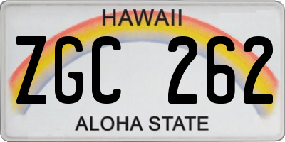 HI license plate ZGC262
