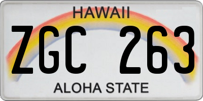 HI license plate ZGC263