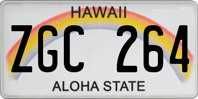 HI license plate ZGC264
