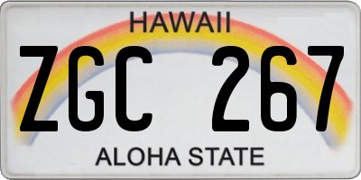 HI license plate ZGC267