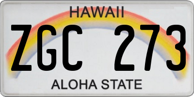 HI license plate ZGC273