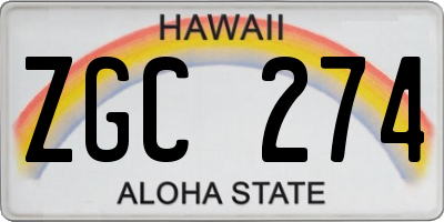 HI license plate ZGC274