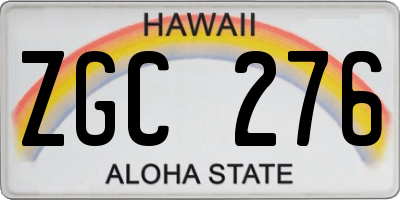 HI license plate ZGC276