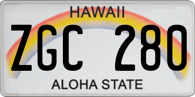 HI license plate ZGC280