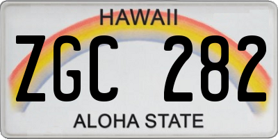 HI license plate ZGC282