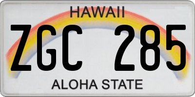 HI license plate ZGC285