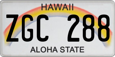 HI license plate ZGC288