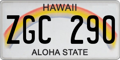 HI license plate ZGC290