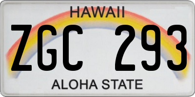 HI license plate ZGC293