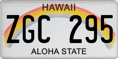 HI license plate ZGC295