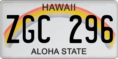 HI license plate ZGC296