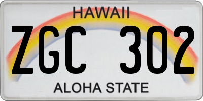 HI license plate ZGC302