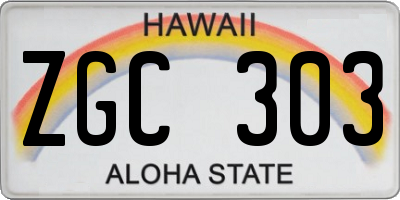 HI license plate ZGC303