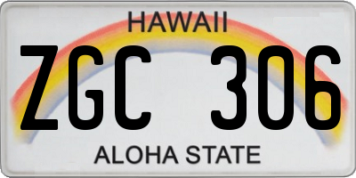 HI license plate ZGC306