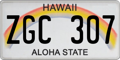 HI license plate ZGC307