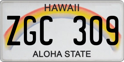 HI license plate ZGC309