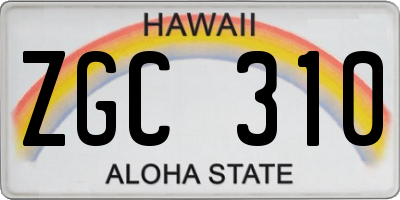 HI license plate ZGC310