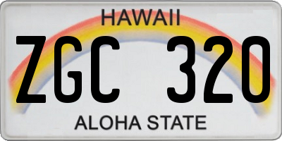 HI license plate ZGC320
