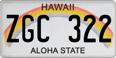 HI license plate ZGC322
