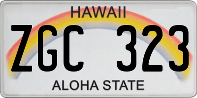 HI license plate ZGC323