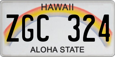 HI license plate ZGC324