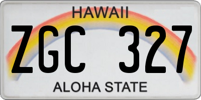 HI license plate ZGC327