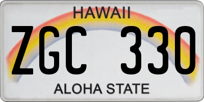 HI license plate ZGC330