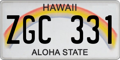 HI license plate ZGC331