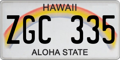 HI license plate ZGC335