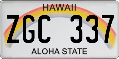 HI license plate ZGC337