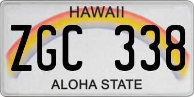 HI license plate ZGC338
