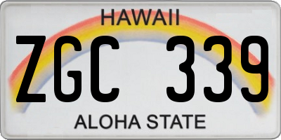HI license plate ZGC339