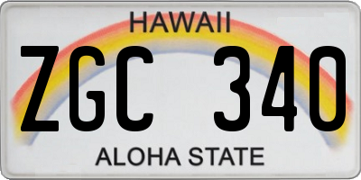 HI license plate ZGC340
