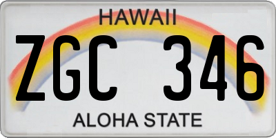 HI license plate ZGC346