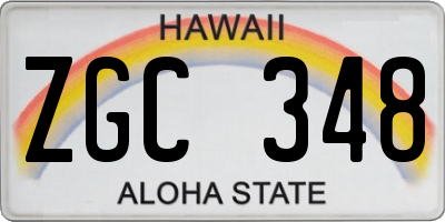 HI license plate ZGC348