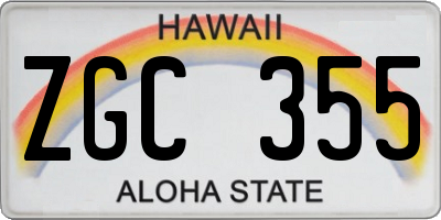 HI license plate ZGC355