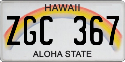 HI license plate ZGC367