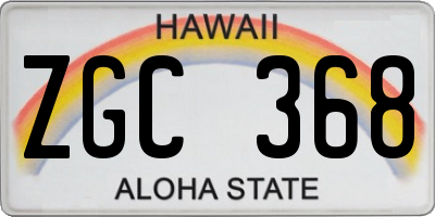HI license plate ZGC368