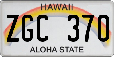 HI license plate ZGC370