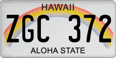 HI license plate ZGC372